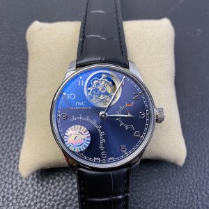 Universal Portugal 44 Series Tourbillon Precision Steel Blue Plate Universal Portugal 44 Series Tourbillon Precision Steel Blue Plate