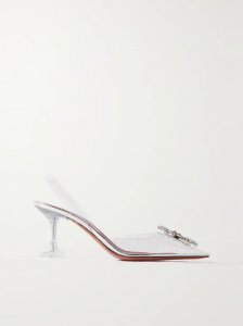 Begum crystal-embellished PVC slingback pumps Begum crystal-embellished PVC slingback pumps