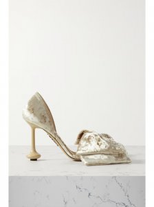 Toy bow-detailed crushed-velvet sandals Toy bow-detailed crushed-velvet sandals