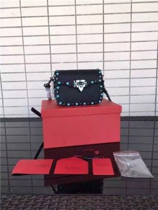 Valentino Rockstud small Black with turquoise stone Valentino Rockstud small Black with turquoise stone
