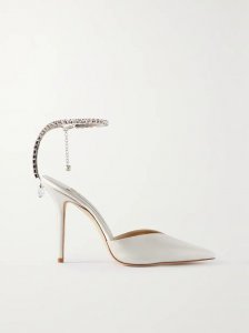 Saeda 100 crystal-embellished satin pumps Saeda 100 crystal-embellished satin pumps