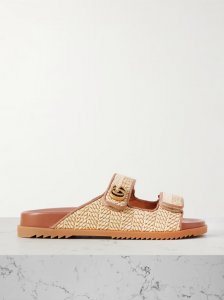 Moritz grosgrain-trimmed raffia sandals Moritz grosgrain-trimmed raffia sandals
