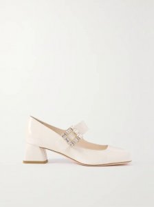 Très Vivier crystal-embellished patent-leather Mary Jane pumps Très Vivier crystal-embellished patent-leather Mary Jane pumps