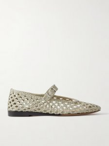 Woven leather Mary Jane ballet flats Woven leather Mary Jane ballet flats