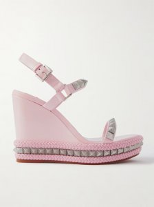 Pyraclou 110 studded leather wedge sandals Pyraclou 110 studded leather wedge sandals