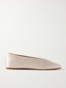Regency grosgrain-trimmed satin ballet flats Regency grosgrain-trimmed satin ballet flats