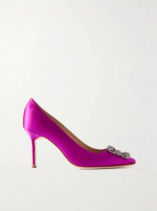 Hangisi 90 crystal-embellished satin pumps Hangisi 90 crystal-embellished satin pumps