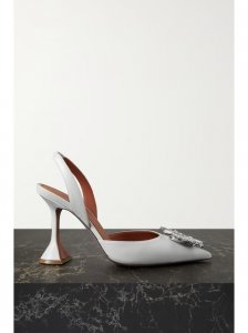 Begum Swarovski crystal-embellished leather slingback pumps Begum Swarovski crystal-embellished leather slingback pumps