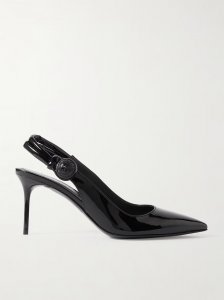 Alma embellished patent-leather slingback pumps Alma embellished patent-leather slingback pumps