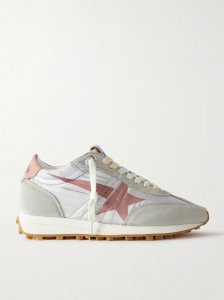Running Marathon leather-trimmed suede and ripstop sneakers Running Marathon leather-trimmed suede and ripstop sneakers