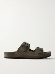 Bead-embellished suede sandals Bead-embellished suede sandals