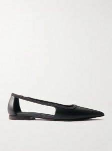 Bead-embellished leather point-toe flats Bead-embellished leather point-toe flats