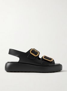 Gomma buckled leather platform sandals Gomma buckled leather platform sandals
