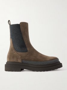 Bead-embellished suede Chelsea boots Bead-embellished suede Chelsea boots