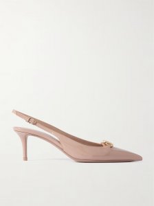 VLOGO Bold 60 embellished patent-leather slingback pumps VLOGO Bold 60 embellished patent-leather slingback pumps
