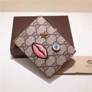 Gucci Card Case With Embroidered Face Pink Gucci Card Case With Embroidered Face Pink