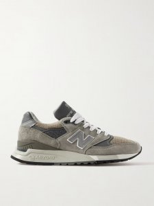Made in USA 998 Core rubber-trimmed leather, mesh and suede sneakers Made in USA 998 Core rubber-trimmed leather, mesh and suede sneakers
