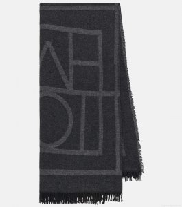 TotemeLogo wool and cashmere scarf TotemeLogo wool and cashmere scarf