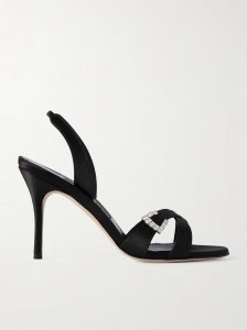 Ramisli 90 crystal-embellished satin slingback sandals Ramisli 90 crystal-embellished satin slingback sandals