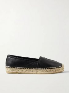 Logo-embossed leather espadrilles Logo-embossed leather espadrilles