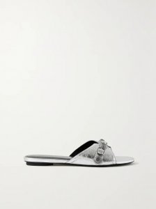 Cagole embellished metallic textured-leather sandals Cagole embellished metallic textured-leather sandals