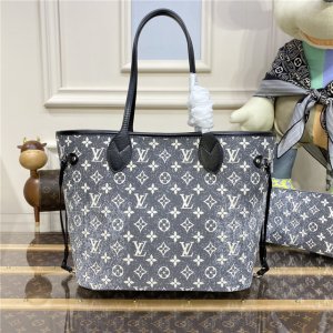 Louis Vuitton Neverfull MM Gray Denim Louis Vuitton Neverfull MM Gray Denim