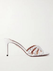 Tequila 75 crystal-embellished leather mules Tequila 75 crystal-embellished leather mules