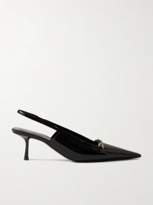Carine embellished patent-leather slingback pumps Carine embellished patent-leather slingback pumps