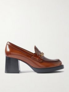 Gomma embellished leather platform loafers Gomma embellished leather platform loafers