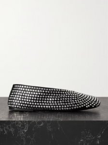 Marcy crystal-embellished satin ballet flats Marcy crystal-embellished satin ballet flats