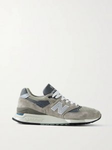 Made in USA 998 Core rubber-trimmed leather, mesh and suede sneakers Made in USA 998 Core rubber-trimmed leather, mesh and suede sneakers
