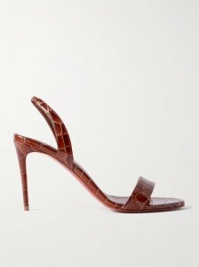 O Marylin 85 croc-effect patent-leather slingback sandals O Marylin 85 croc-effect patent-leather slingback sandals