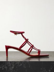 55 glossed-leather sandals 55 glossed-leather sandals