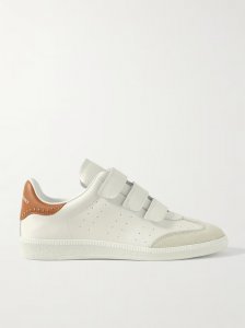 Beth suede-trimmed leather sneakers Beth suede-trimmed leather sneakers