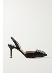 Hangisli 70 embellished satin slingback pumps Hangisli 70 embellished satin slingback pumps