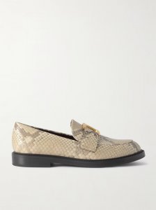 Marcie buckled snake-effect leather loafers Marcie buckled snake-effect leather loafers