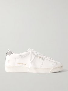 Matchstar distressed glittered leather sneakers Matchstar distressed glittered leather sneakers