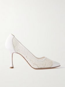 Sololaria lace and suede pumps Sololaria lace and suede pumps