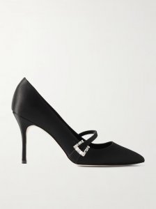 Ramima 90 crystal-embellished satin pumps Ramima 90 crystal-embellished satin pumps