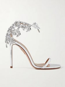 Moonwalk 105 crystal-embellished metallic leather sandals Moonwalk 105 crystal-embellished metallic leather sandals