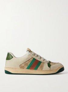 Screener suede, distressed leather and canvas sneakers Screener suede, distressed leather and canvas sneakers