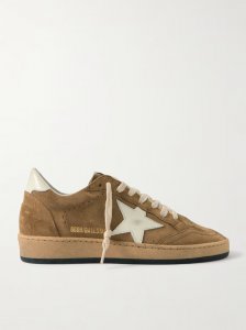 Ball Star distressed leather-trimmed suede sneakers Ball Star distressed leather-trimmed suede sneakers
