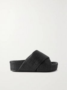 + NET SUSTAIN Woven leather platform slides + NET SUSTAIN Woven leather platform slides