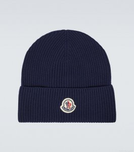 MonclerLogo ribbed-knit cotton beanie MonclerLogo ribbed-knit cotton beanie