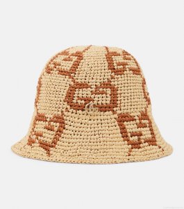 GucciGG raffia-effect cloche hat GucciGG raffia-effect cloche hat