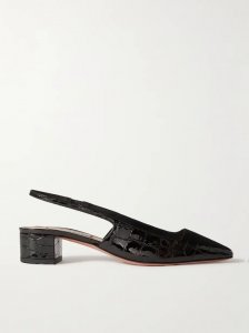 Ginza 35 croc-effect patent-leather slingback pumps Ginza 35 croc-effect patent-leather slingback pumps