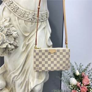 Louis Vuitton Double Zip Pochette Damier Azur N60460 Louis Vuitton Double Zip Pochette Damier Azur N60460