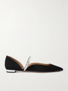 Bellezza metallic faux leather-trimmed grosgrain flats Bellezza metallic faux leather-trimmed grosgrain flats