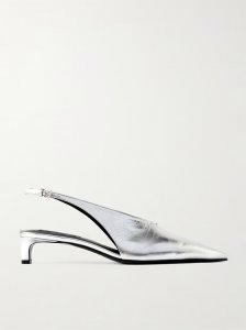 Metallic leather slingback pumps Metallic leather slingback pumps