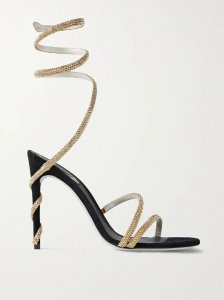 Crystal-embellished suede sandals Crystal-embellished suede sandals